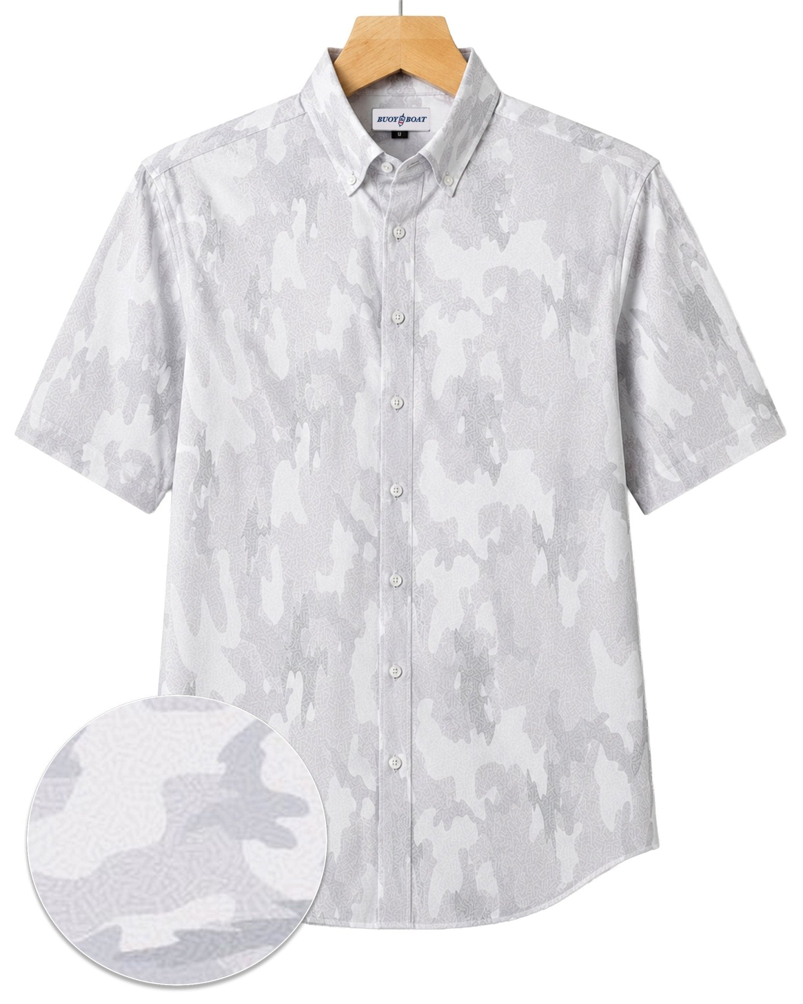 Surf Island Camo Woven Shirt - Gray - Buoy & Boat - Boji - Silver