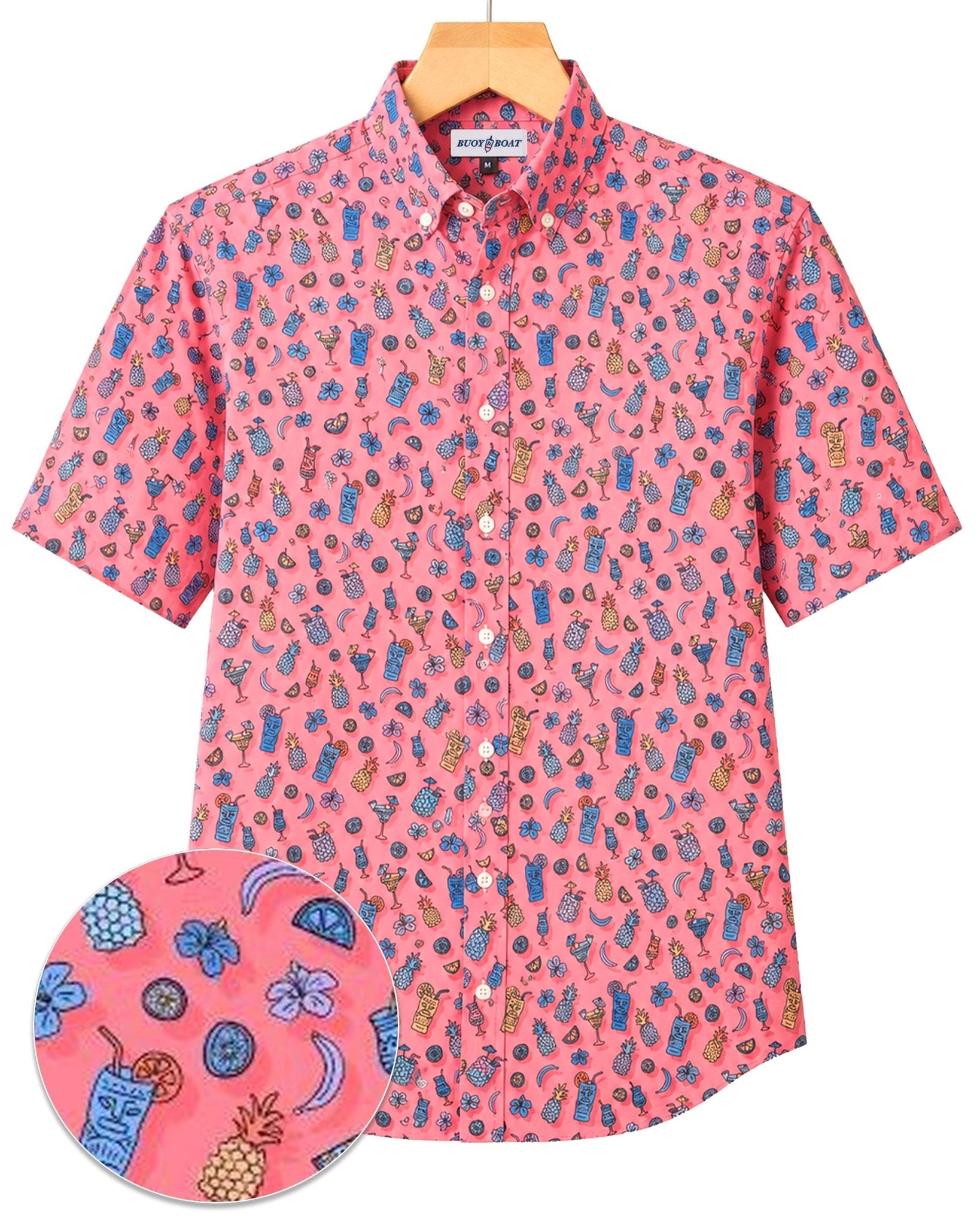 Tropical Drinks Woven Shirt - Melon - Buoy & Boat - Short Sleeve Woven - Melon