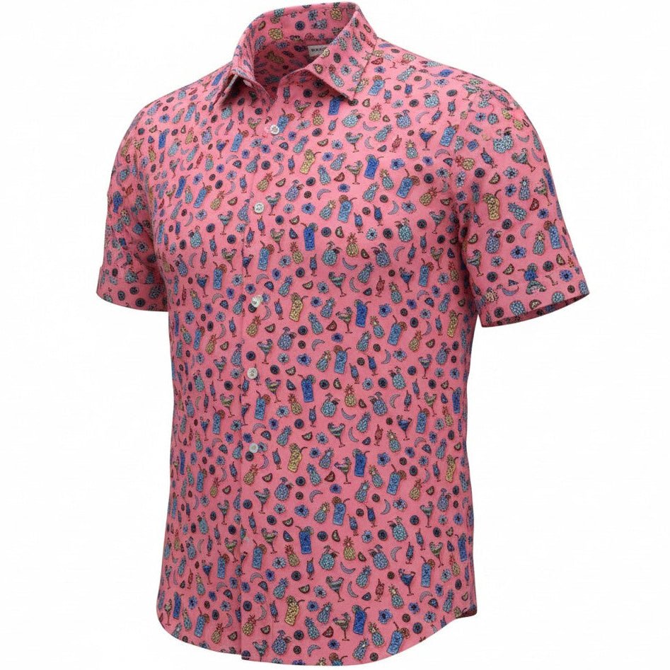 Tropical Drinks Woven Shirt - Melon - Buoy & Boat - Short Sleeve Woven - 
