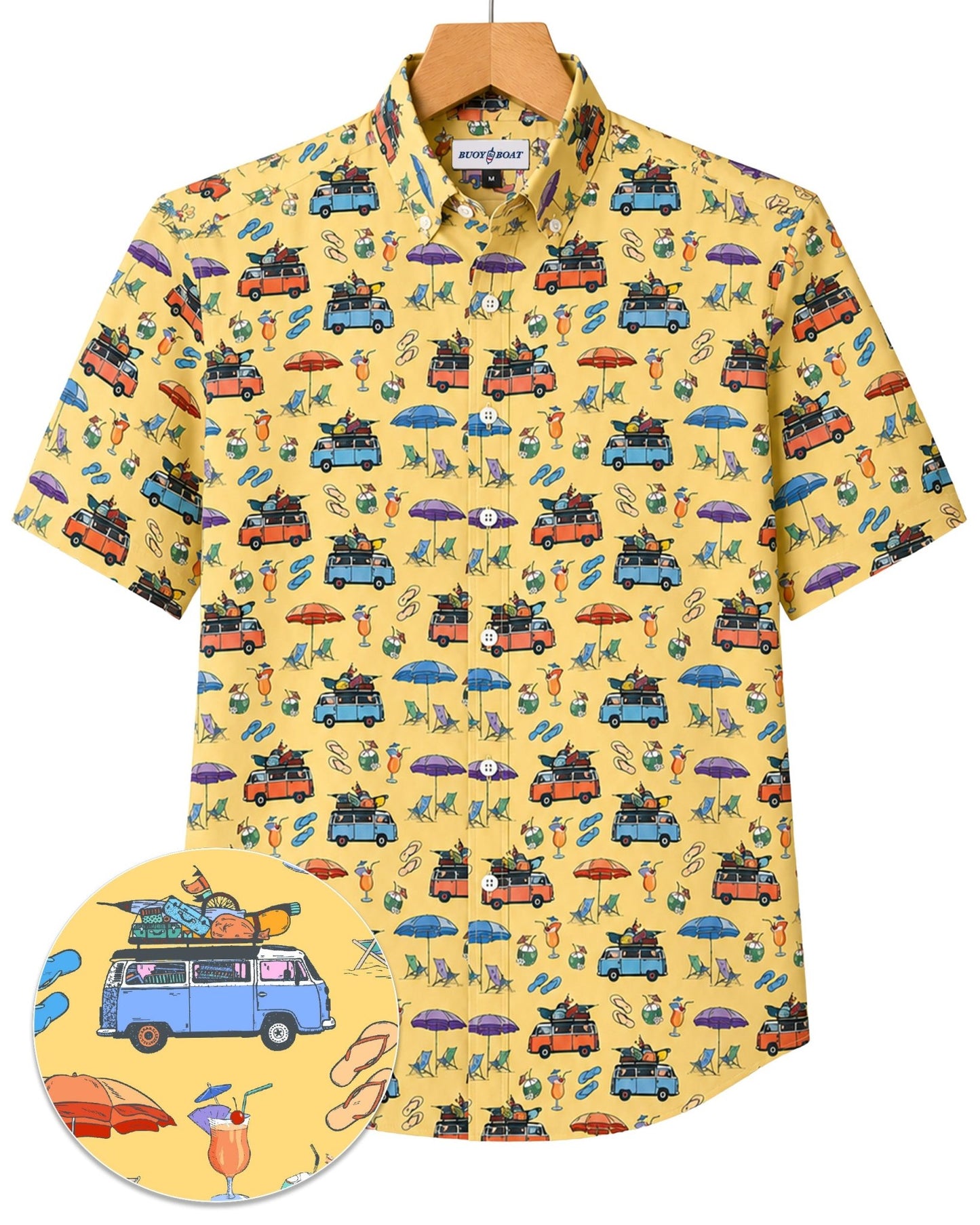 Beach Day Woven Shirt - Yellow - Buoy & Boat - Short Sleeve Woven - Yellow