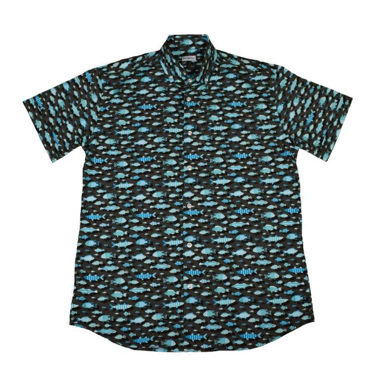 Arty Fish Woven Shirt - Smoke