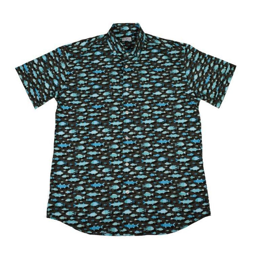 Arty Fish Woven Shirt - Smoke
