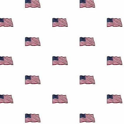 Patriotic Flags Woven Shirt - White