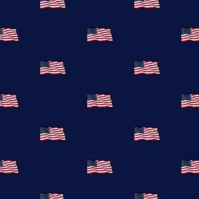 Patriotic Flags Woven Shirt - Navy