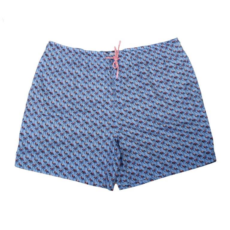 Flamingo Flock Swim Trunks - Blue