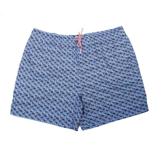 Flamingo Flock Swim Trunks - Blue