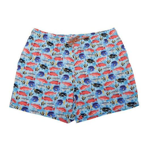 Fish Swim Trunks - Aqua