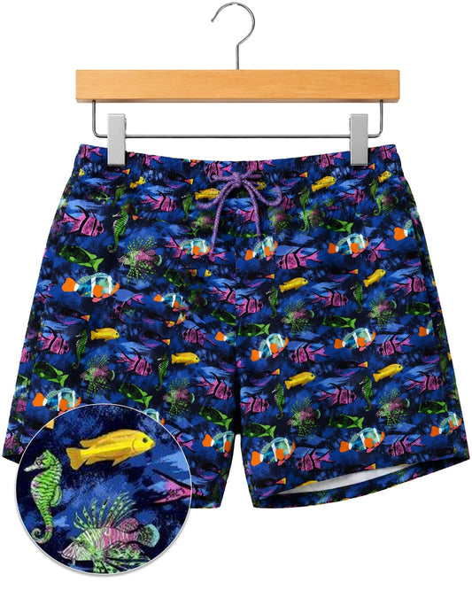 Fish Swim Trunks - Navy - Buoy & Boat - Swim Trunks - Navy