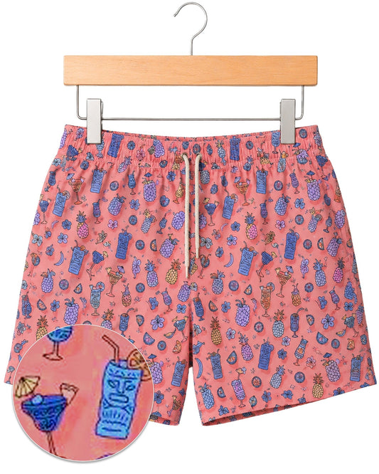 Tropical Drink Swim Trunks - Melon - Buoy & Boat - Swim Trunks - Coral