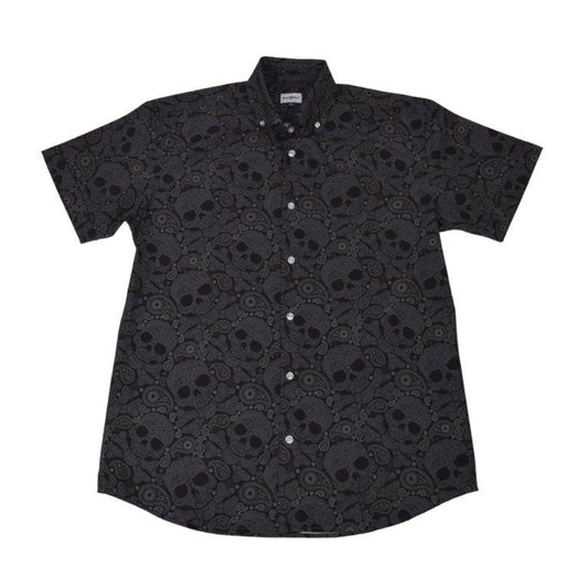 Paisley Skull Woven Shirt - Black