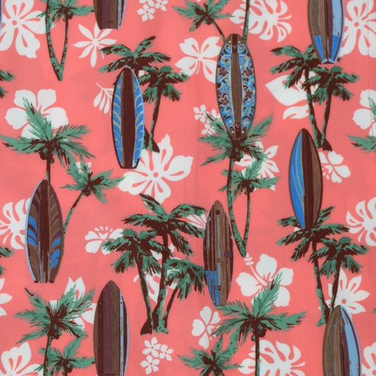 Tropical Surf Woven Shirt - Coral