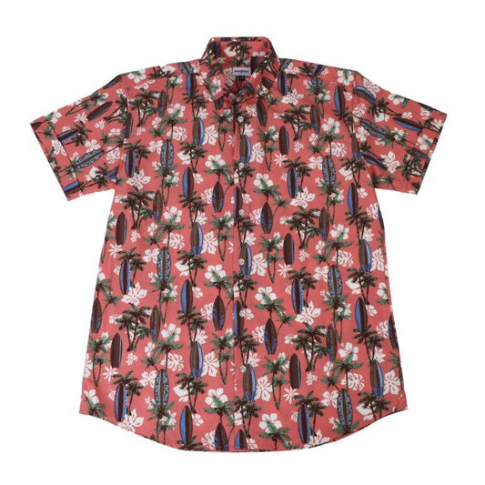 Tropical Surf Woven Shirt - Coral