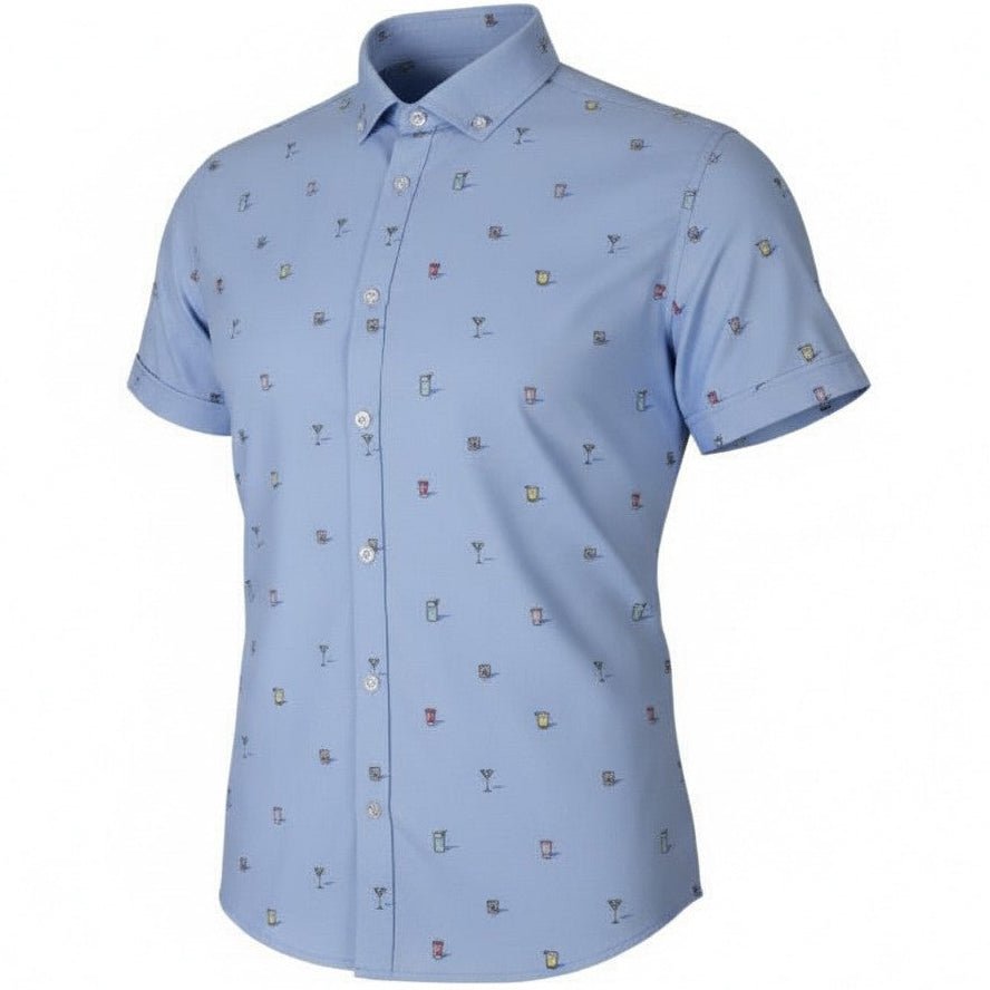 Tipple Oxford Woven Shirt - Blue - Buoy & Boat - Short Sleeve Woven - 