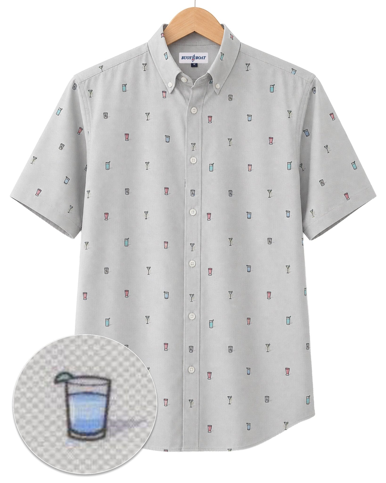 Tipple Oxford Woven Shirt - Silver - Buoy & Boat - BuoyBoat - Silver