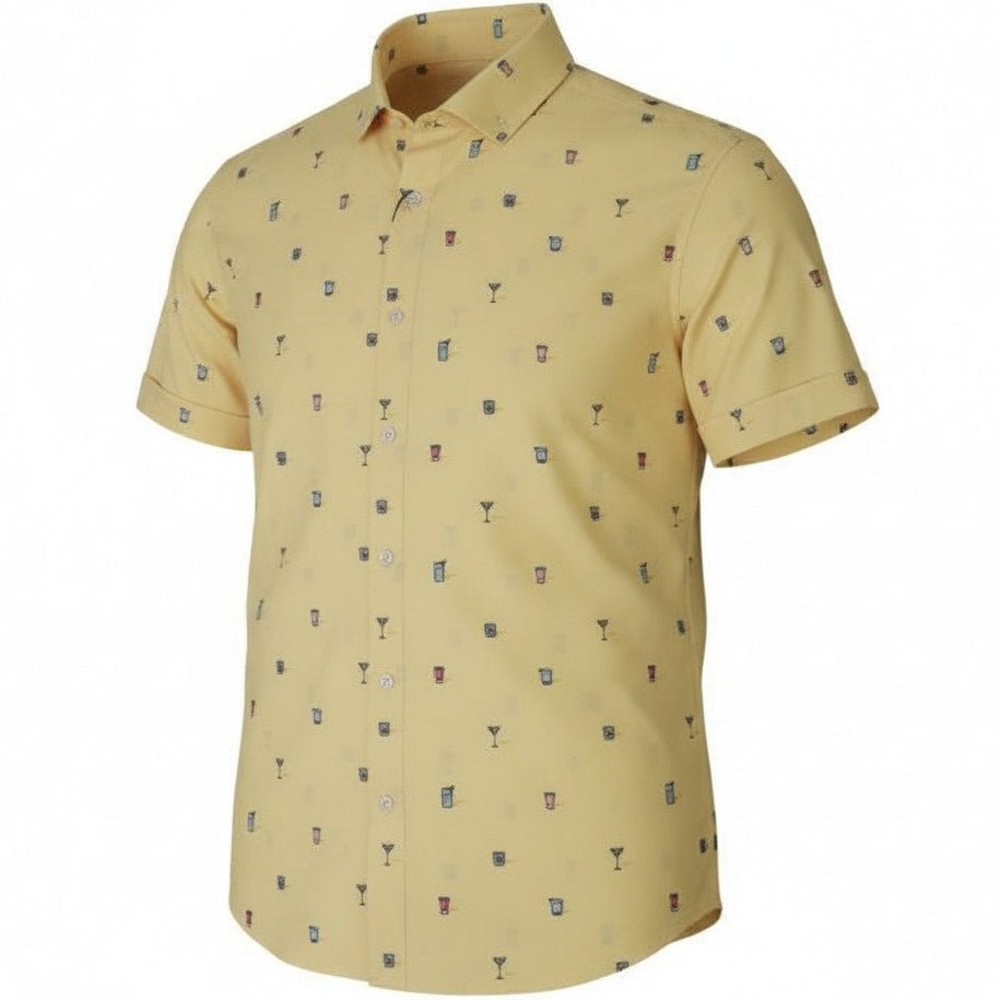 Tipple Oxford Woven Shirt - Yellow - Buoy & Boat - Short Sleeve Woven - 