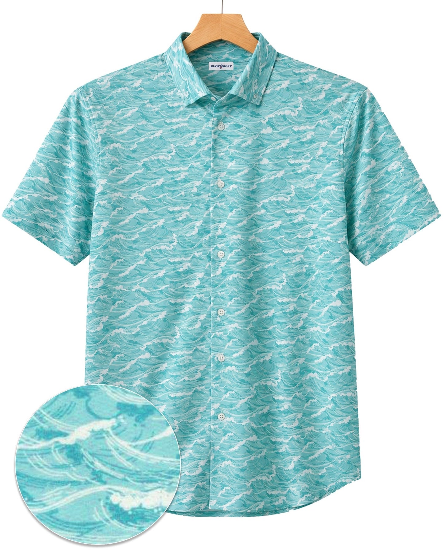 Tidal Woven Shirt - Jade - Buoy & Boat - Short Sleeve Woven - Aqua