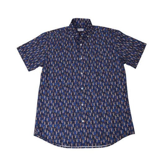 Hula Pineapples Woven Shirt - Navy