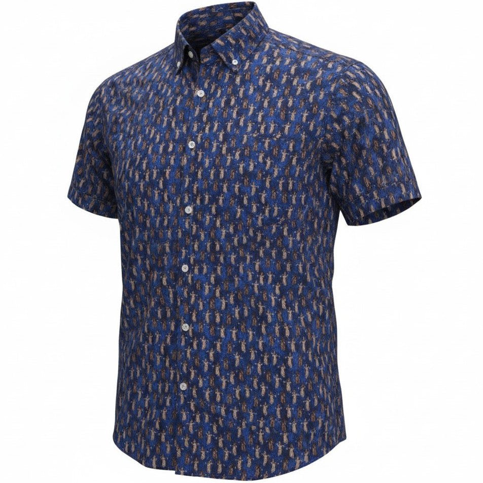 Hula Pineapples Woven Shirt - Navy - Buoy & Boat - Short Sleeve Woven - 