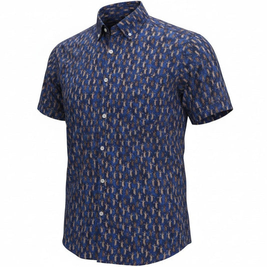 Hula Pineapples Woven Shirt - Navy