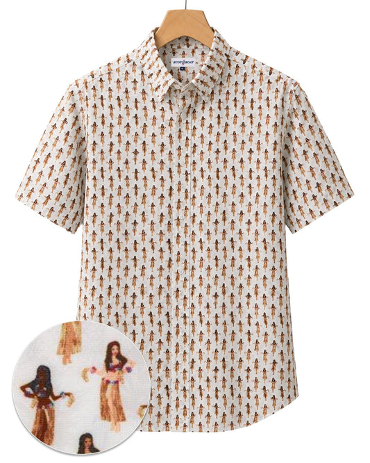 Hula Pineapples Woven Shirt - White - Buoy & Boat - Short Sleeve Woven - White