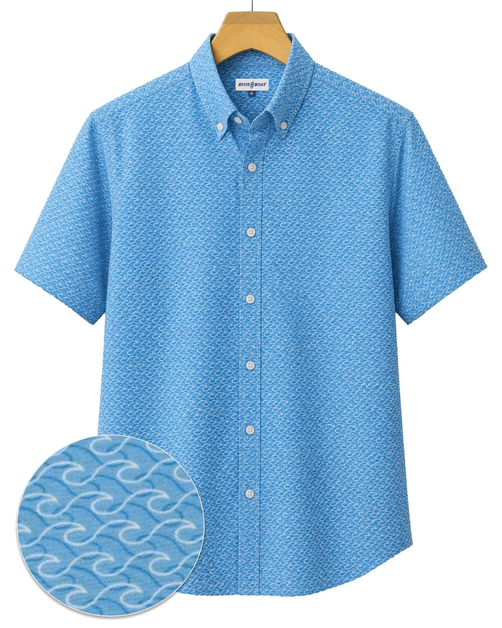 Wave Woven Shirt - Aqua - Buoy & Boat - Short Sleeve Woven - Aqua