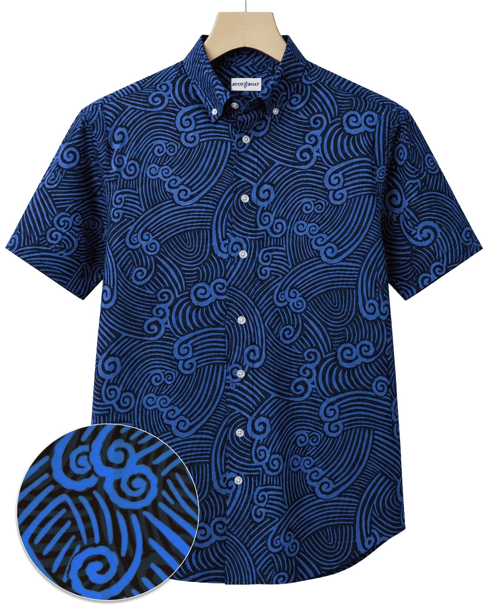 Ripcurl Woven Shirt - Navy - Buoy & Boat - Short Sleeve Performance Button Down - Navy
