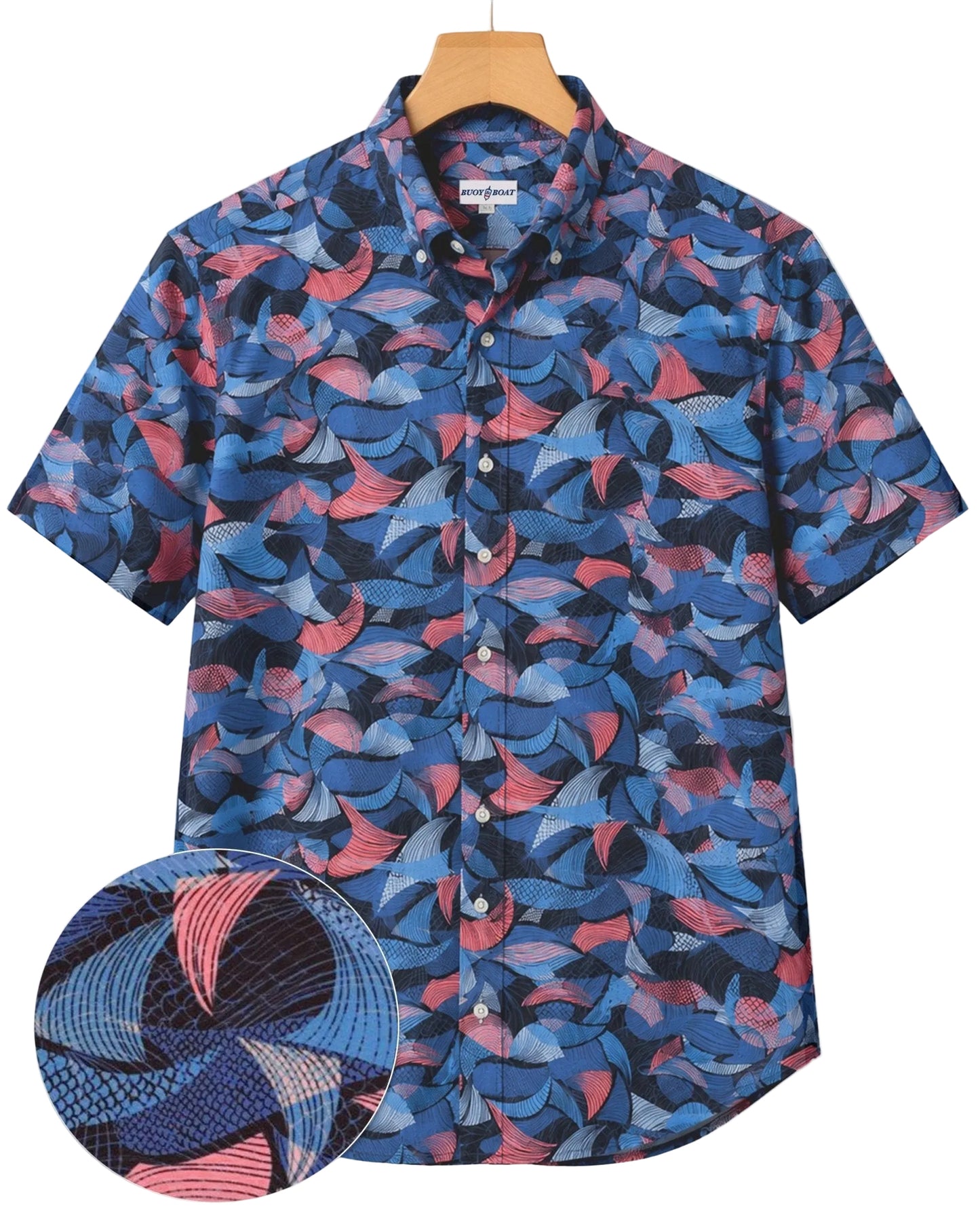 Leaves & Layers Woven Shirt – Navy - Buoy & Boat - Short Sleeve Woven - Navy
