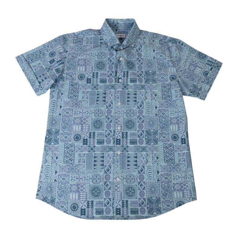 Tribal Tiles Woven Shirt - Ocean