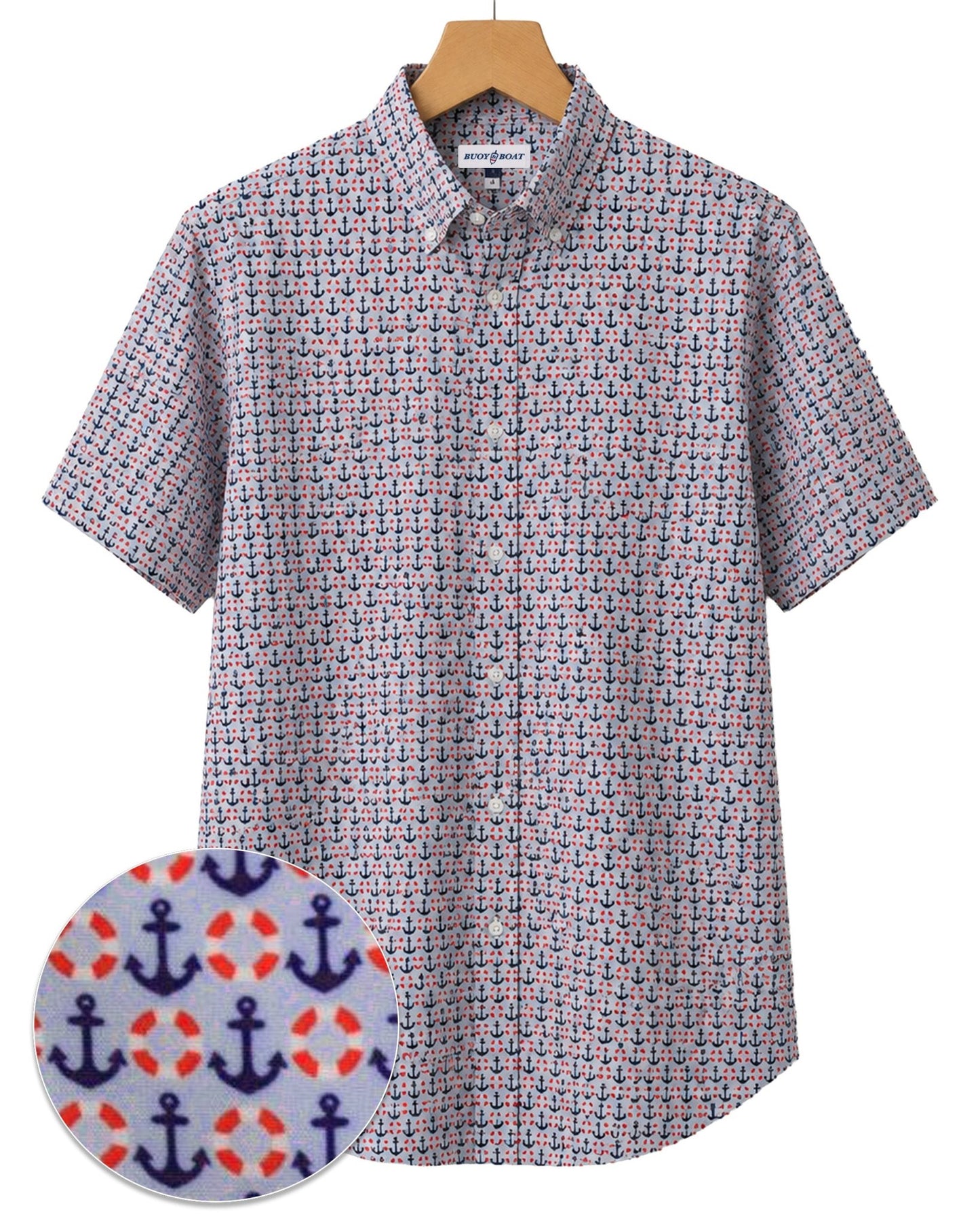 Anchors and Rings Woven Shirt - Blue - Buoy & Boat - Short Sleeve Woven - Blue