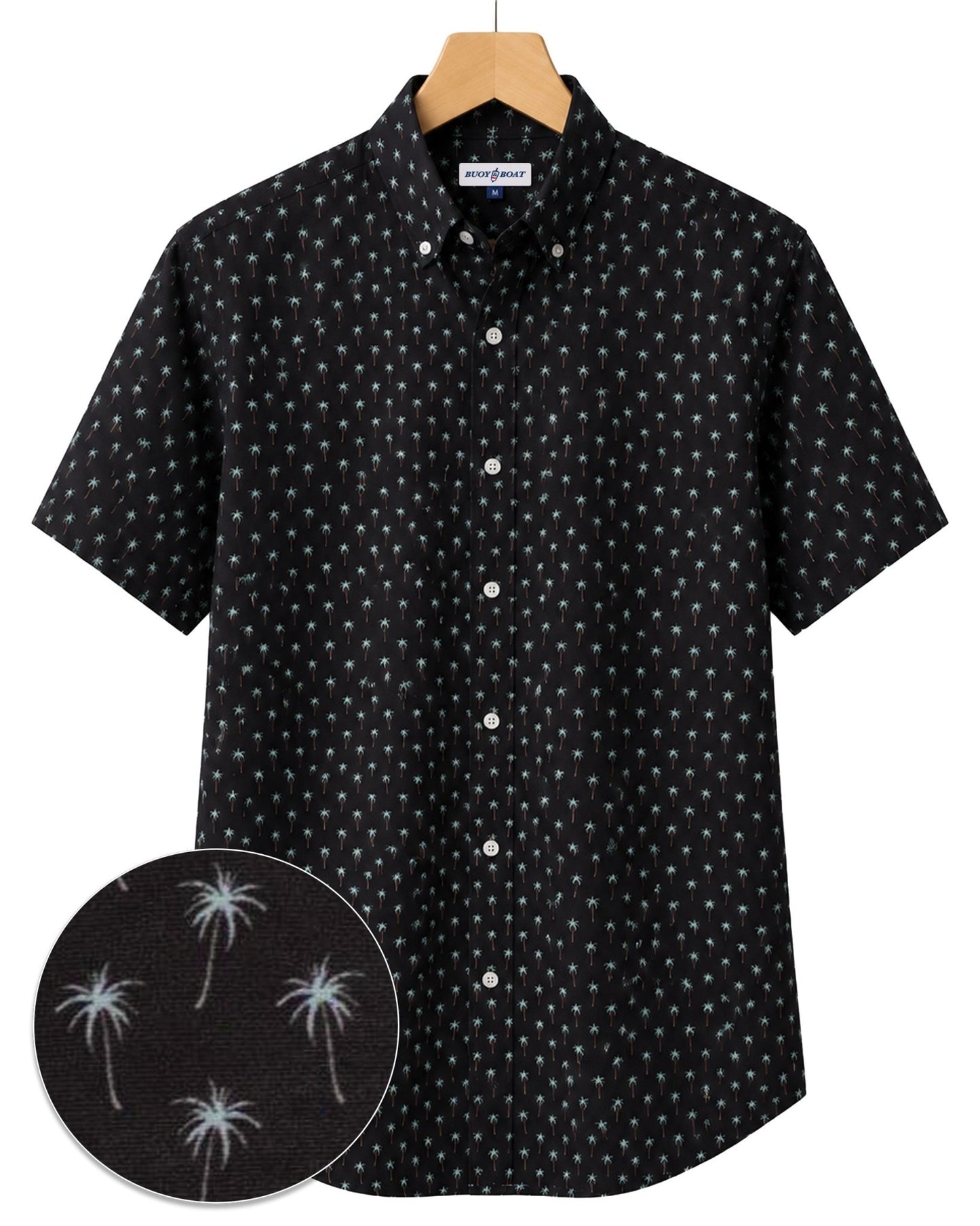 Palm Village Woven Shirt - Black - Buoy & Boat - Short Sleeve Woven - Black