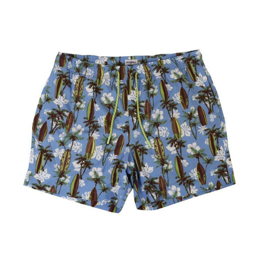 Tropical Surf Swim Trunks - Blue