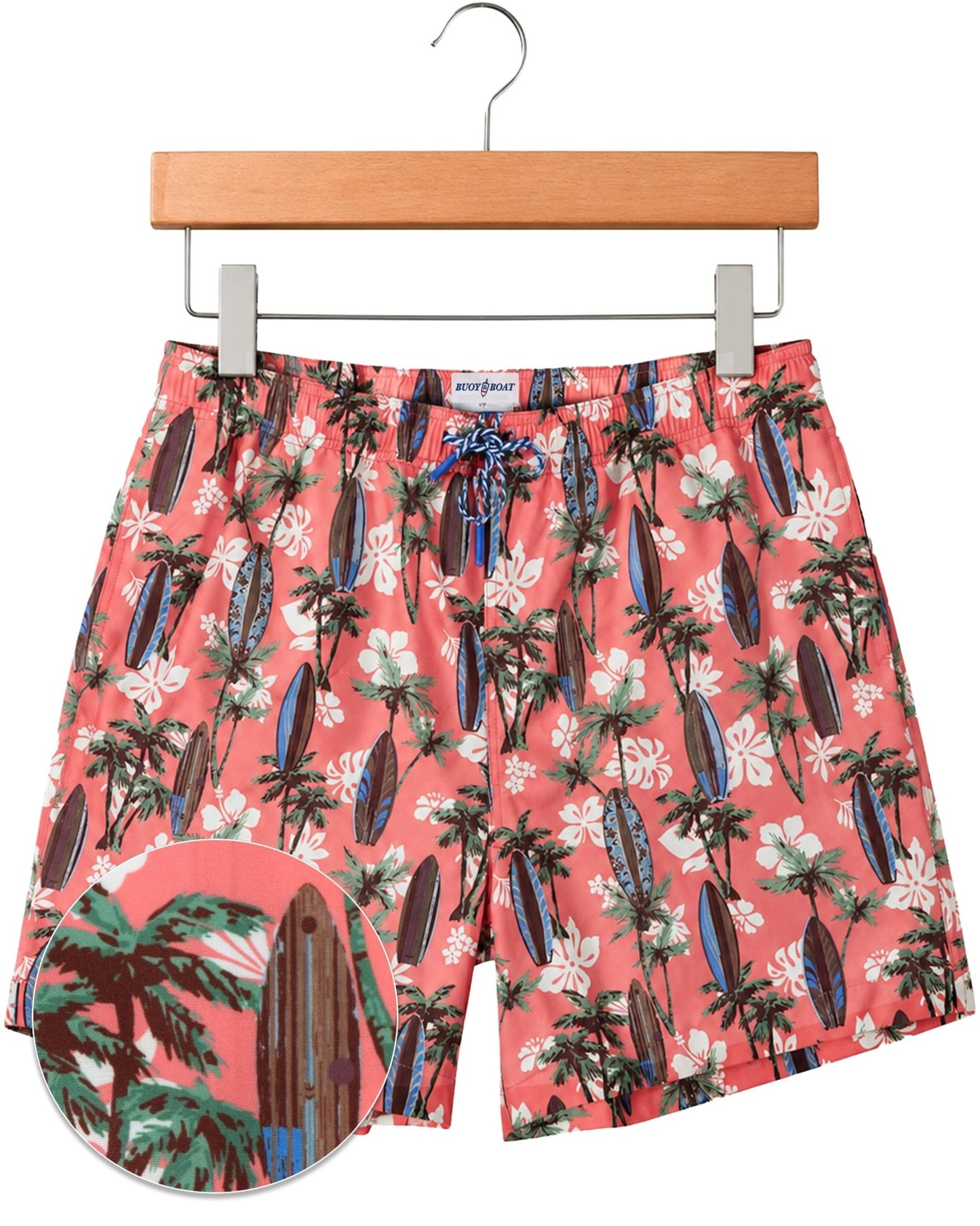 Tropical Surf Swim Trunks - Coral - Buoy & Boat - Swim Trunks - Coral