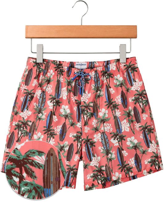 Tropical Surf Swim Trunks - Coral - Buoy & Boat - Swim Trunks - Coral