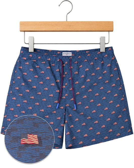 Flag Sea Swim Trunks - Navy - Buoy & Boat - Swim Trunks - Navy
