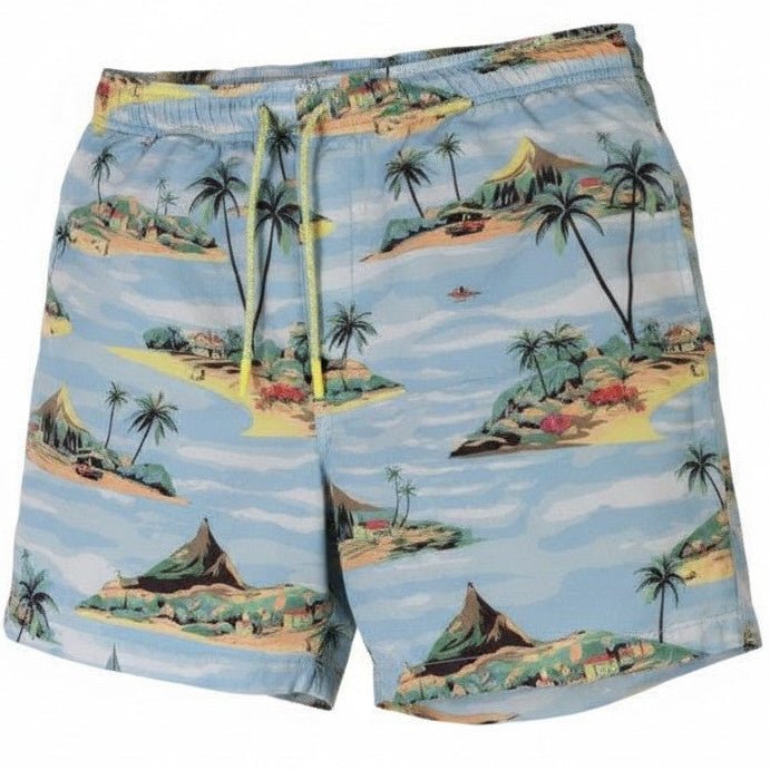 Paradise Swim Trunks - Multi - Buoy & Boat - Swim Trunks - Blue
