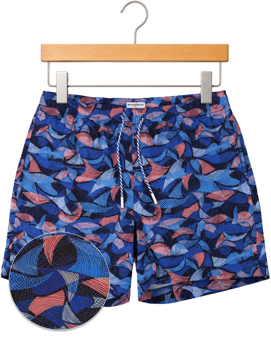 Leaves Layers Swim Trunks - Navy