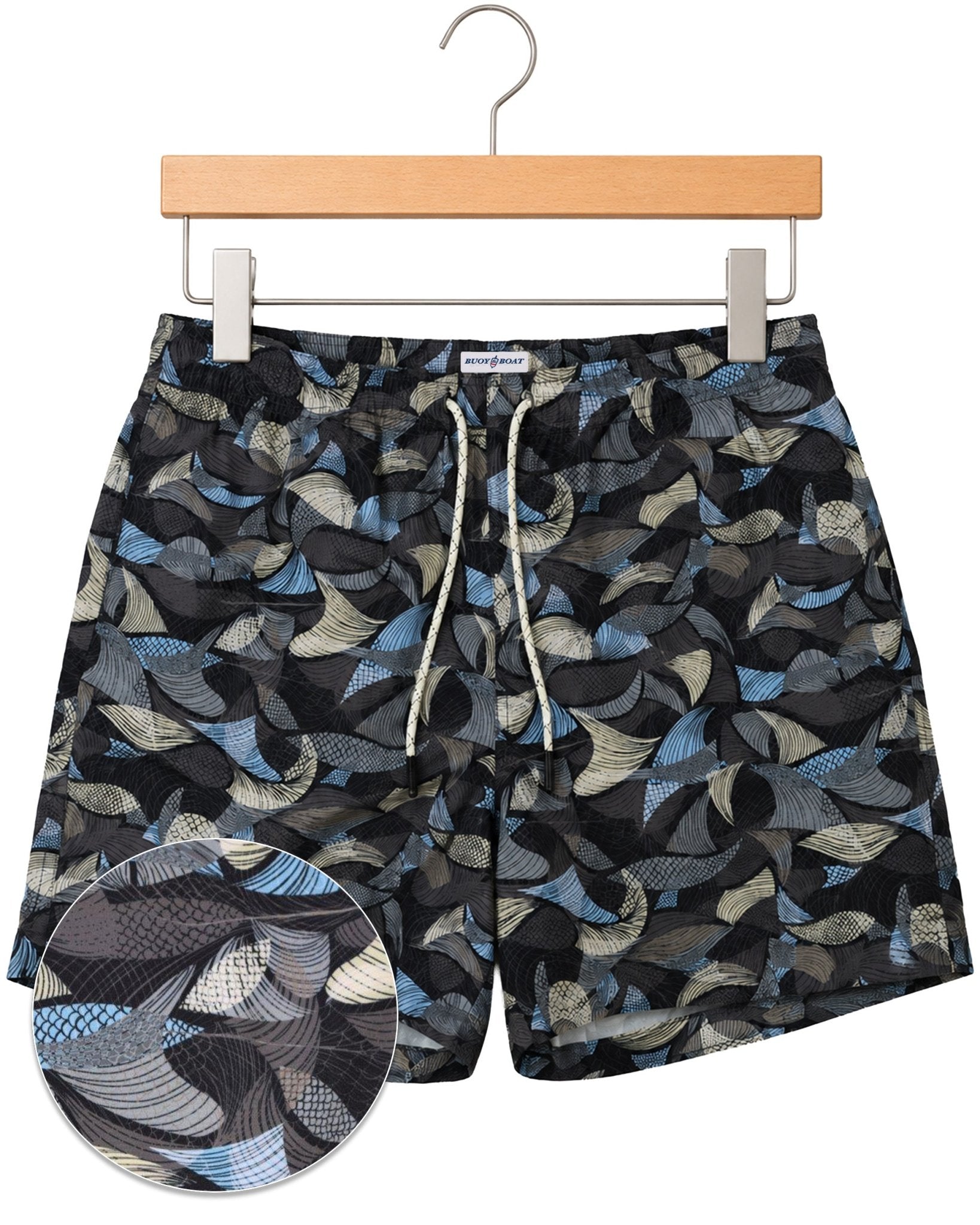 Leaves Layers Swim Trunks - Black - Buoy & Boat - Swim Trunks - Black