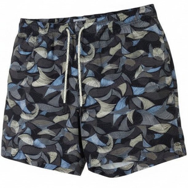 Leaves Layers Swim Trunks - Smoke - Buoy & Boat - Swim Trunks - Black