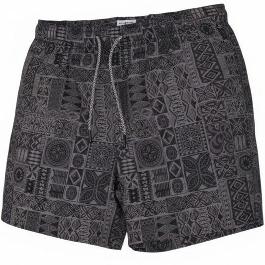 Tribal Tiles Swim Trunks - Black