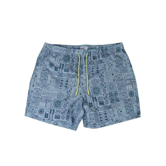 Tribal Tiles Swim Trunks - Ocean