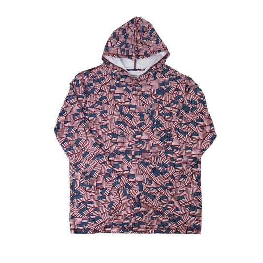 American Flag Camo Long Sleeve - Red, White, Blue