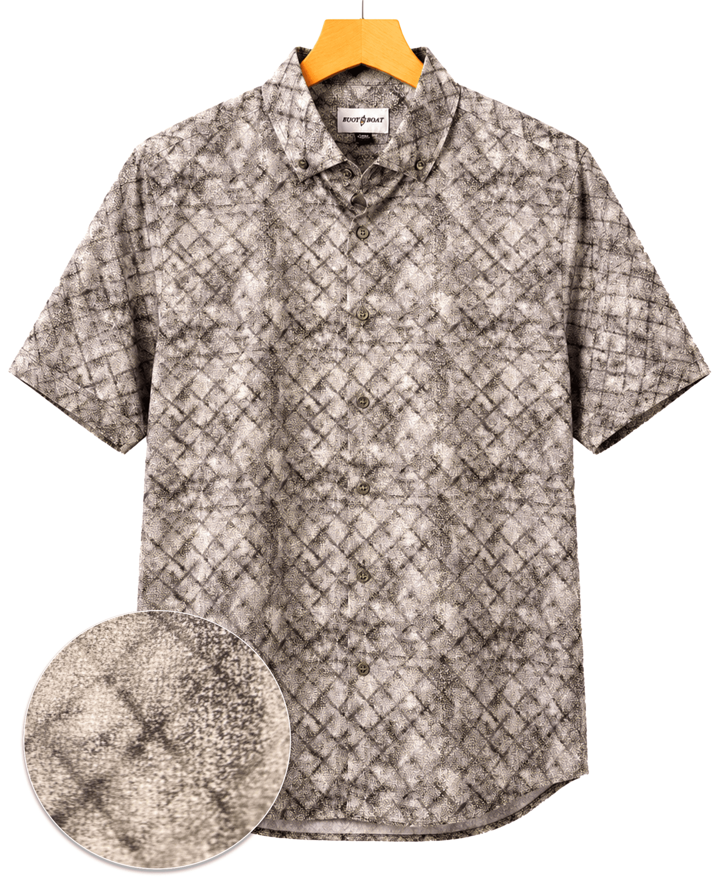 Oxford Diamonds Woven Shirt - Buoy & Boat - Short Sleeve Woven - Tan