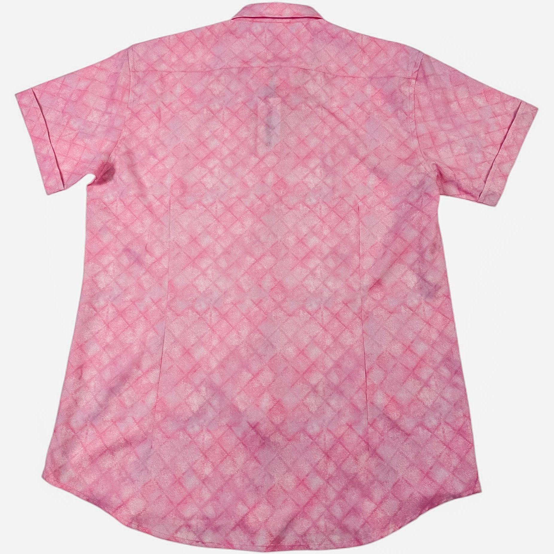Pink patterned shirt on a white background