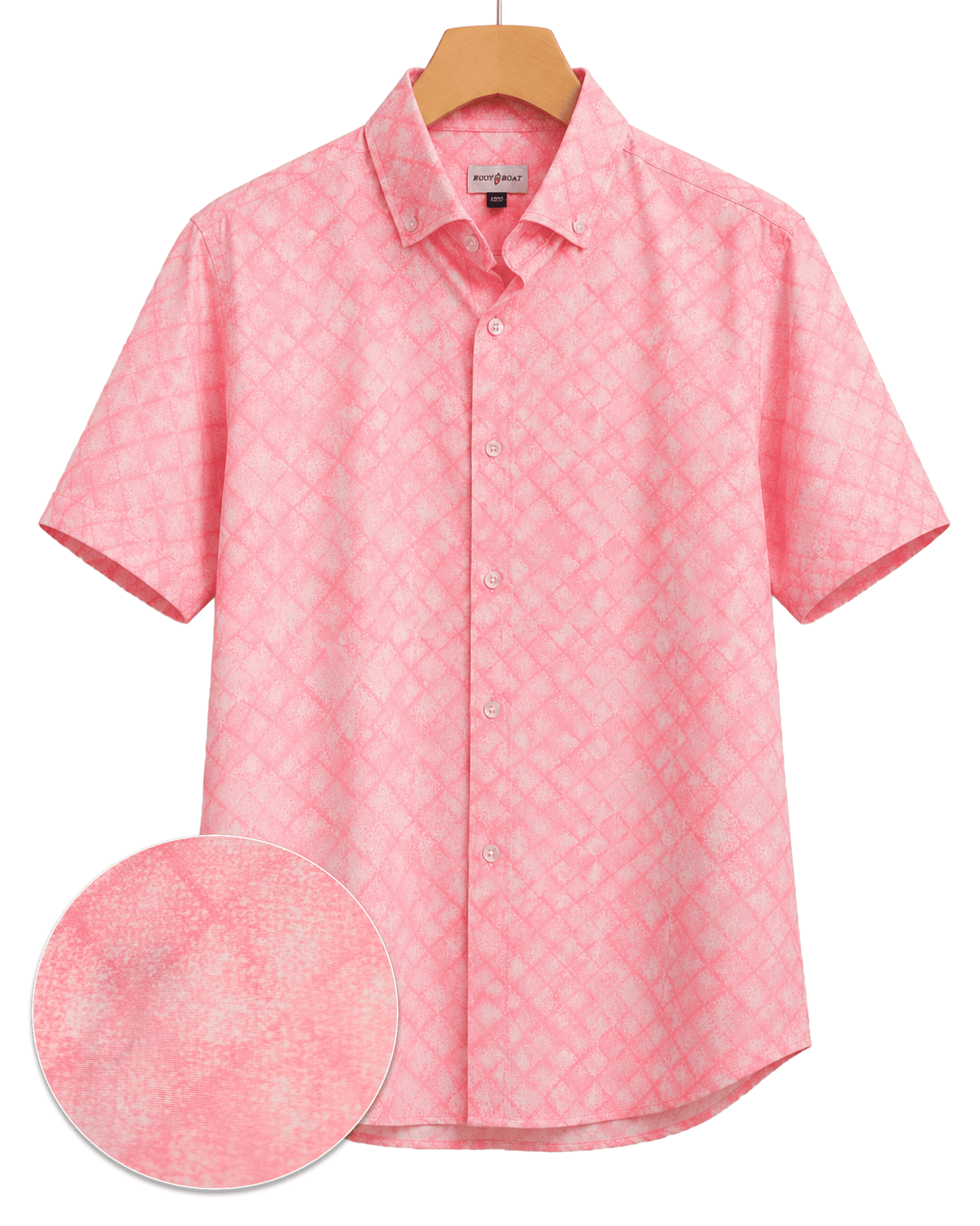 Oxford Diamonds Woven Shirt - Buoy & Boat - Short Sleeve Woven - Pink