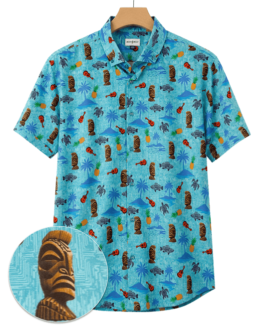 Isla Bonita Woven Shirt - Buoy & Boat - Short Sleeve Woven - Aqua