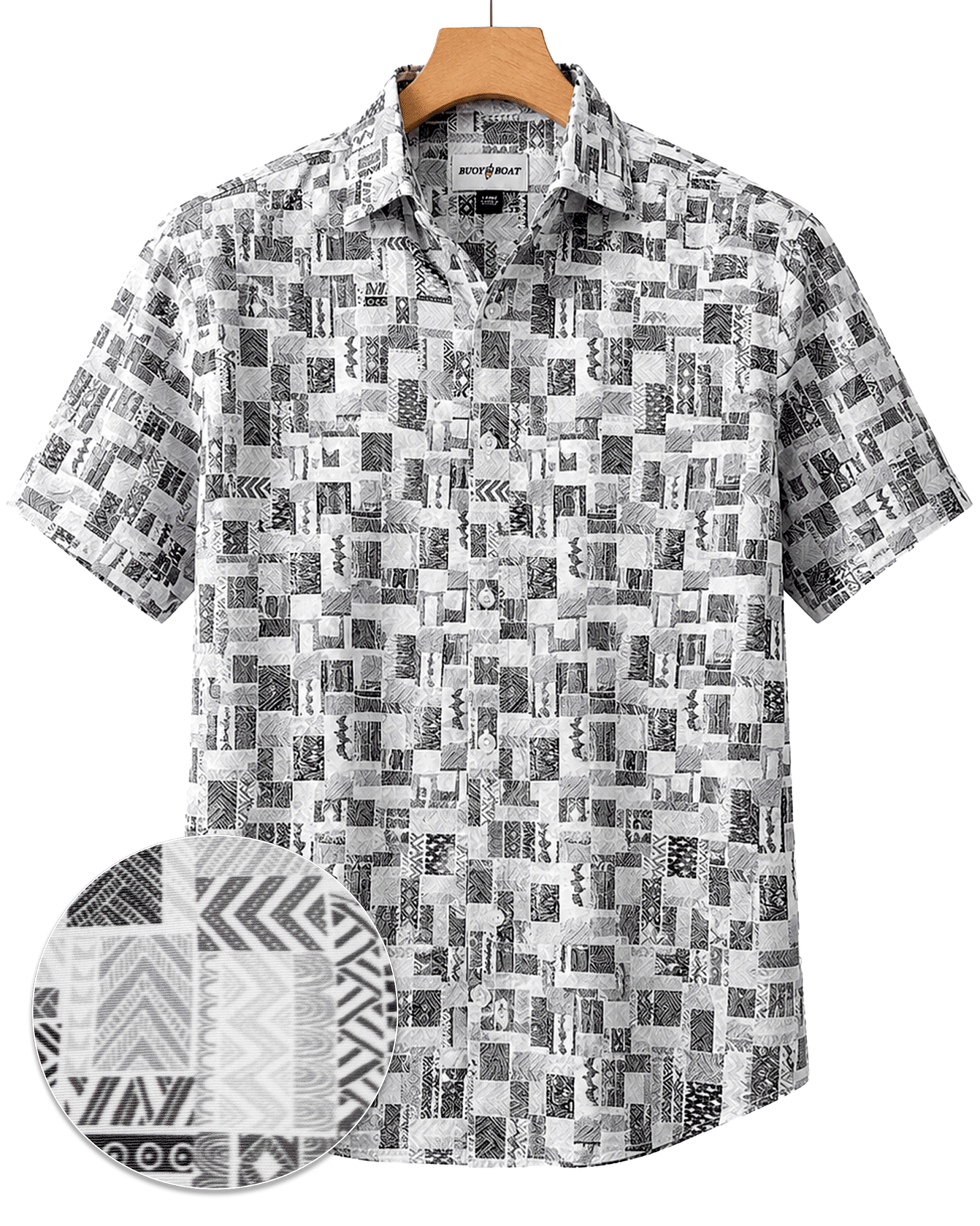 Tiles Woven Shirt - Buoy & Boat - Short Sleeve Woven - Gray