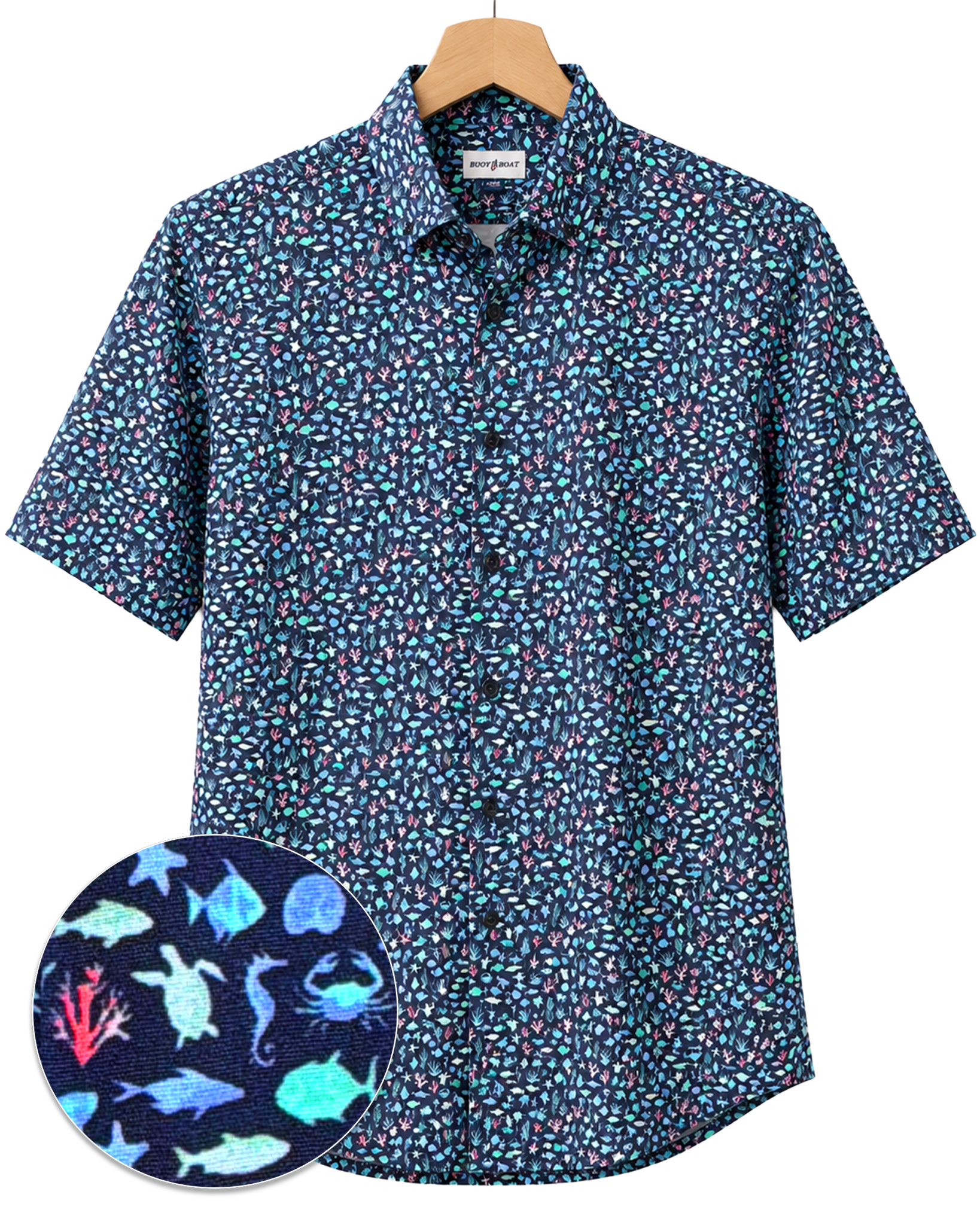 Marine Life Woven Shirt - Buoy & Boat - Short Sleeve Woven - Navy
