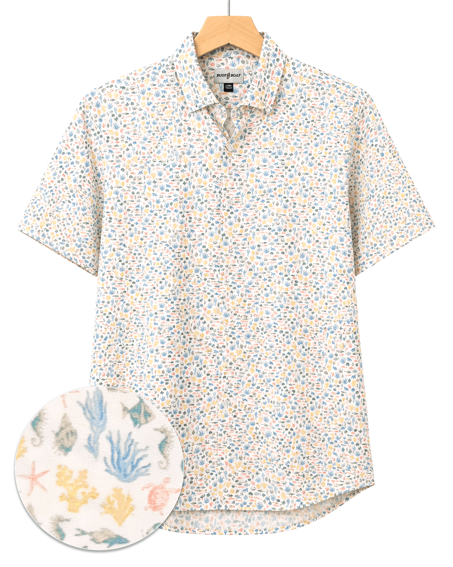 Marine Life Woven Shirt - Buoy & Boat - Short Sleeve Woven - White