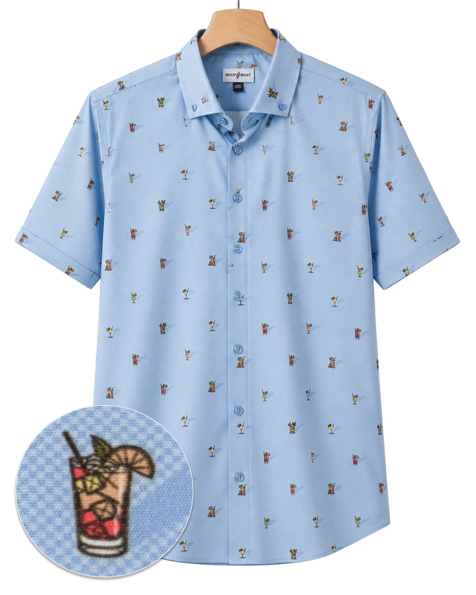 Cocktail Hour Woven Shirt - Buoy & Boat - Short Sleeve Woven - Blue