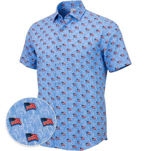 Liberty Flag Woven Shirt – Blue